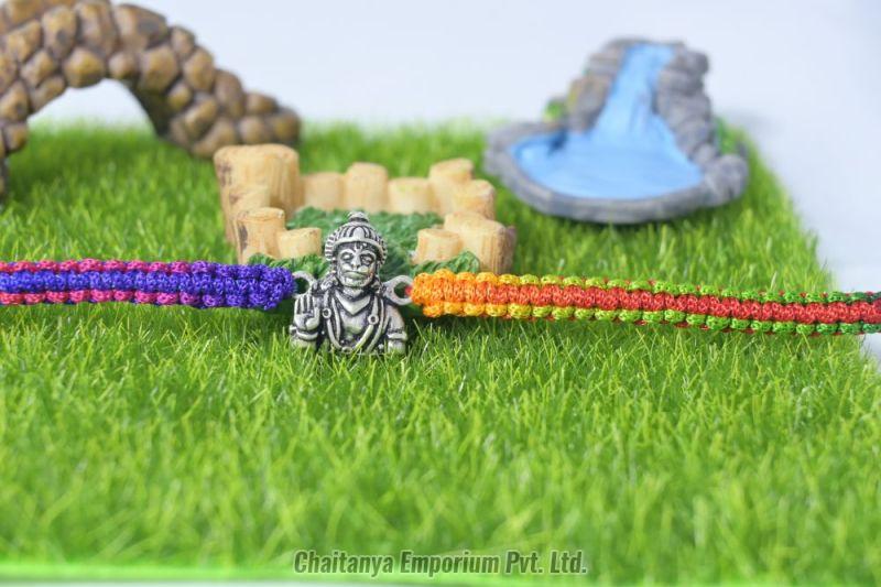 Divine Lord Hanuman Silver Rakhi