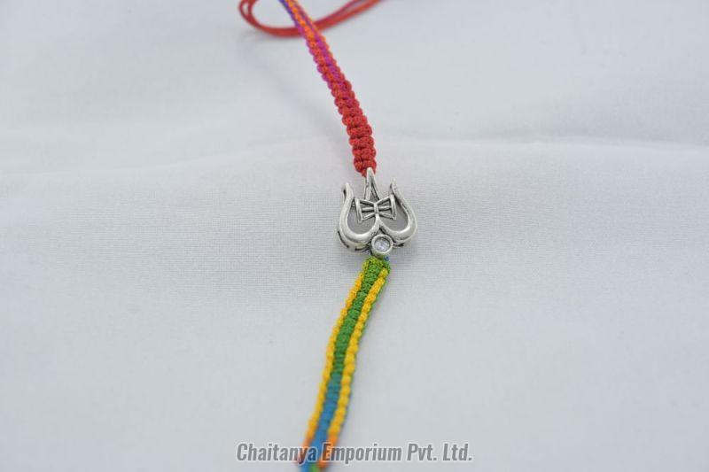 Divine Trishul Damru Silver Rakhi