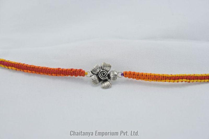 Vibrant Sunflower Design Silver Rakhi