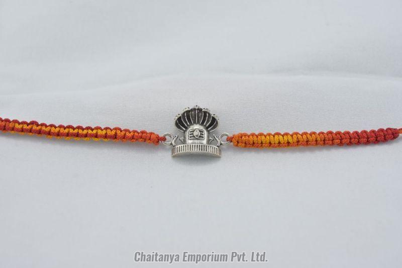 Divine Shivling Ans Sheshnag Design Silver Rakhi