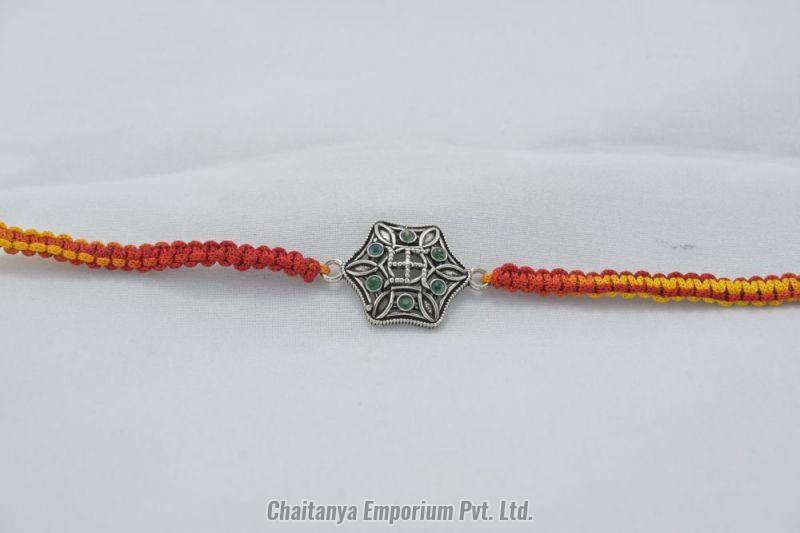 Amazing Wire Intricate Swastik Silver Rakhi