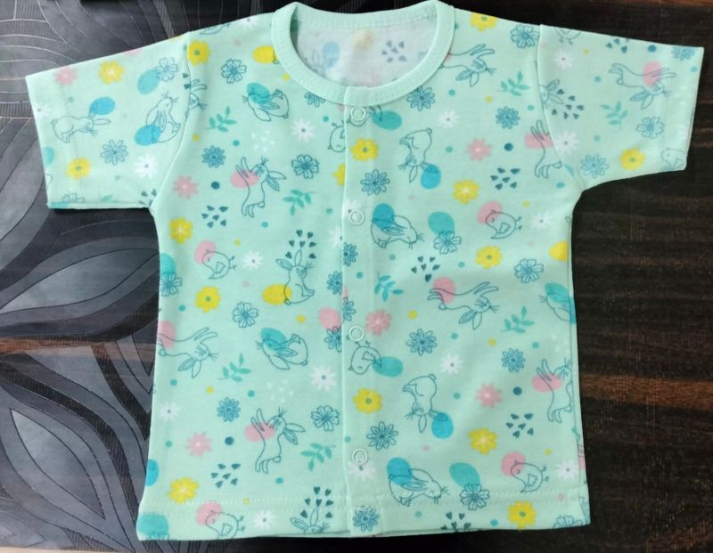 Cotton Printed Front Open Baby Vest, Packaging Type : Plastic Bag