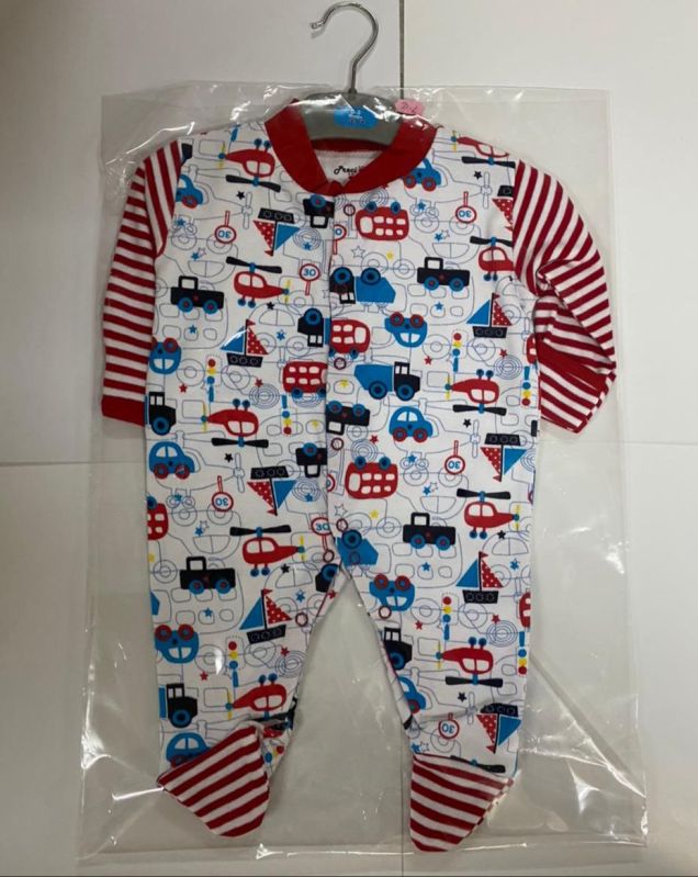 Cotton Round Printed Baby Sleep Suit, Packaging Type : Plastic Bag