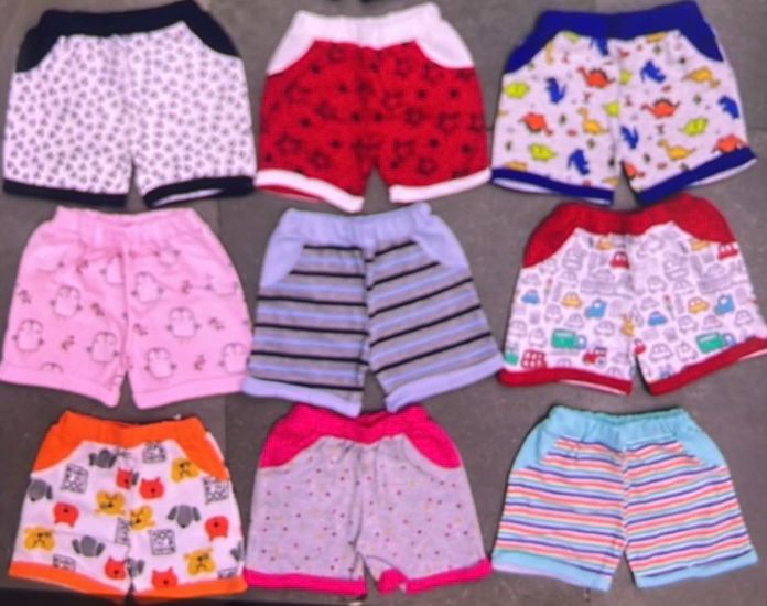 Printed Cotton Unisex Multicolor Baby Shorts, Packaging Type : Plastic Bag