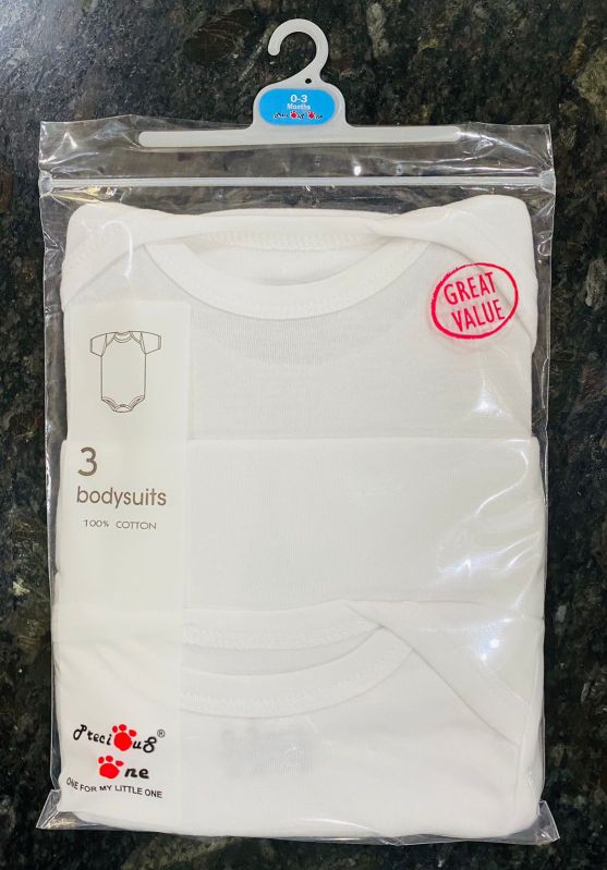 White Half Sleeves Baby Romper, Packaging Type : Plastic Bag