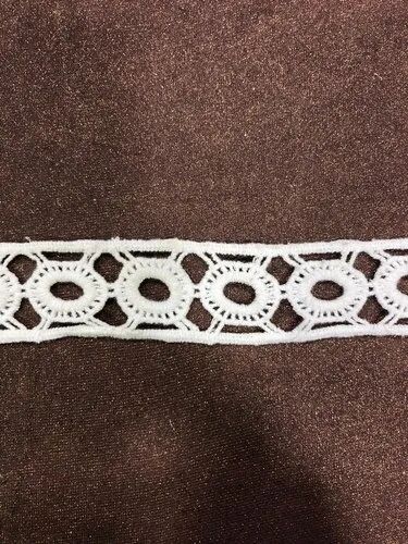 Cotton Thread White Fancy Embroidered Lace for Garments