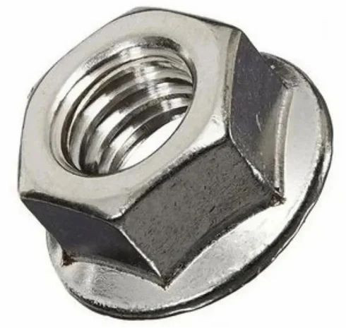 Hexagonal Stainless Steel Flange Nut For Industrial Use