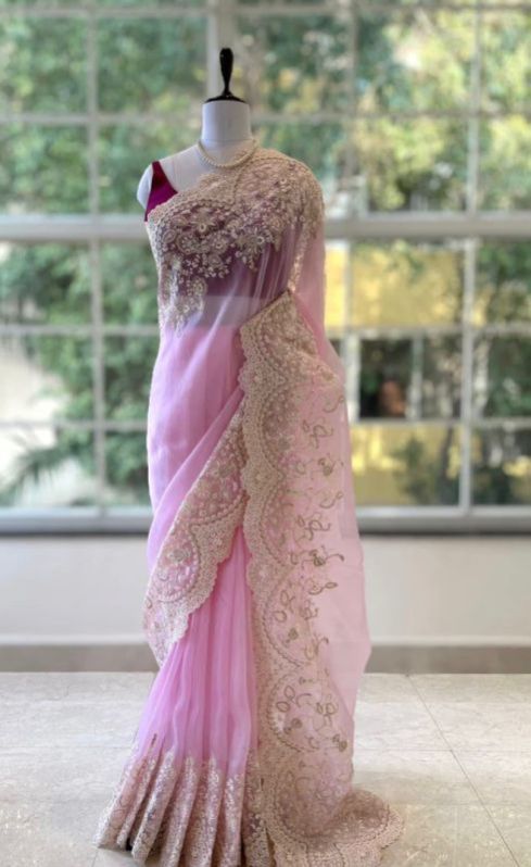 Off-white Silk Organza Saree