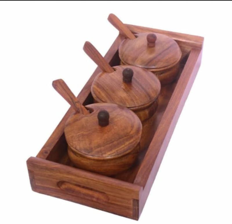 Wooden Spice Box, Color : Brown