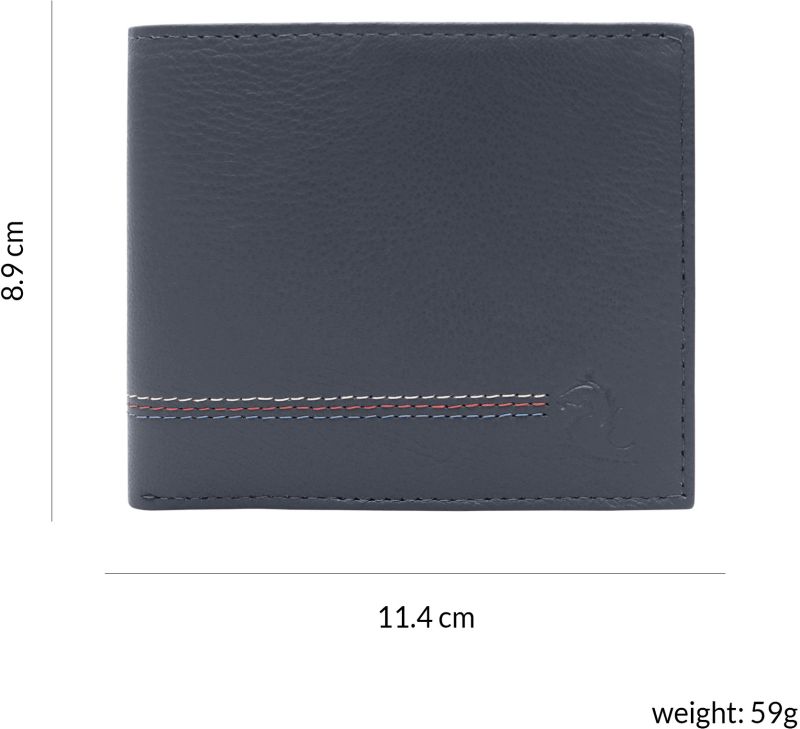 Kara Blue Bifold Leather Wallet