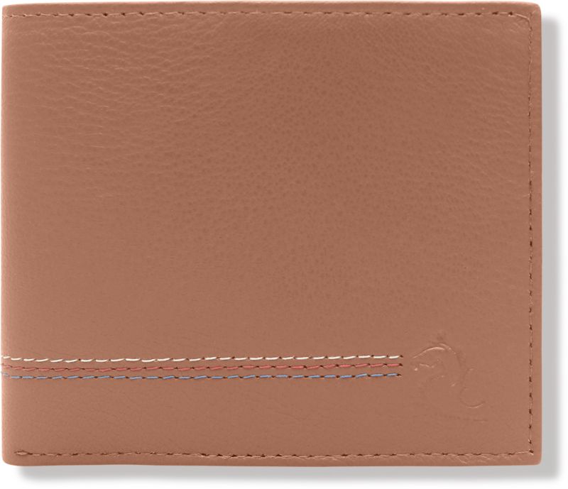 KARA Tan Bifold Leather Wallet For Men I Genuine Leather Contrast Stitched Design - Men\'s Wallet