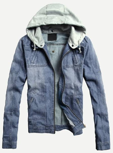 Plain Mens Denim Hooded Jacket, Speciality : Easy To Fit