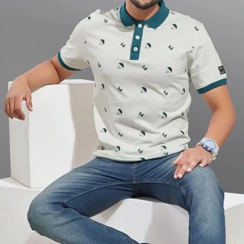 Printed Cotton Mens Polo T-Shirt, Sleeve Style : Half Sleeve