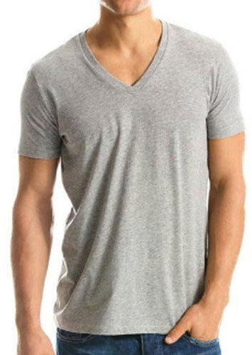 Plain Cotton Mens V Neck T-Shirt, Sleeve Type : Half Sleeves