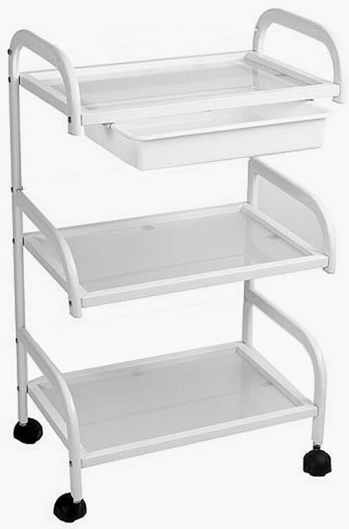 Non Coated Steel Professional salon glass trolley for Parlour, Saloon
