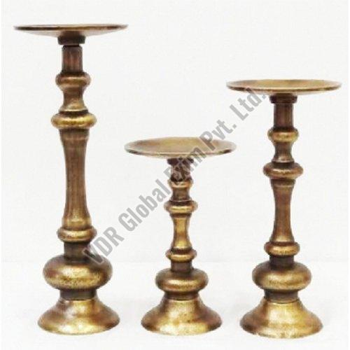 Polished Brass Candle Stand, Packaging Type : Carton Box