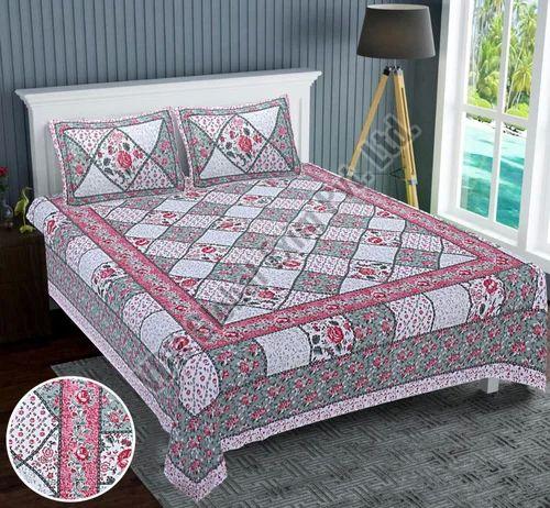 Multicolor Cotton Jaipuri Printed Bedsheet, For Home, Feature : Anti Shrink, Anti-shrink