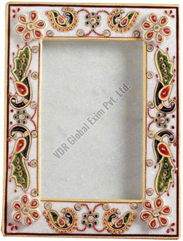 Rectangular Marble Photo Frame, for Interior Decor, Speciality : Elegant Design, Colorful