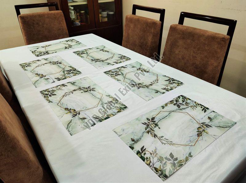 Multicolor Rectangular Printed Polyester Table Mat, Feature : Easy Washable