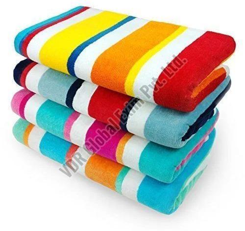 Multicolor Cotton Striped Bath Towel, for Hotel, Feature : Quick Dry, Comfortable