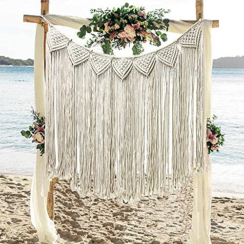 Handmade Cotton Macrame Wall Hanging Curtain for Home Decor