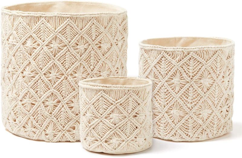 Handmade Macrame Storage Basket for Home Decor
