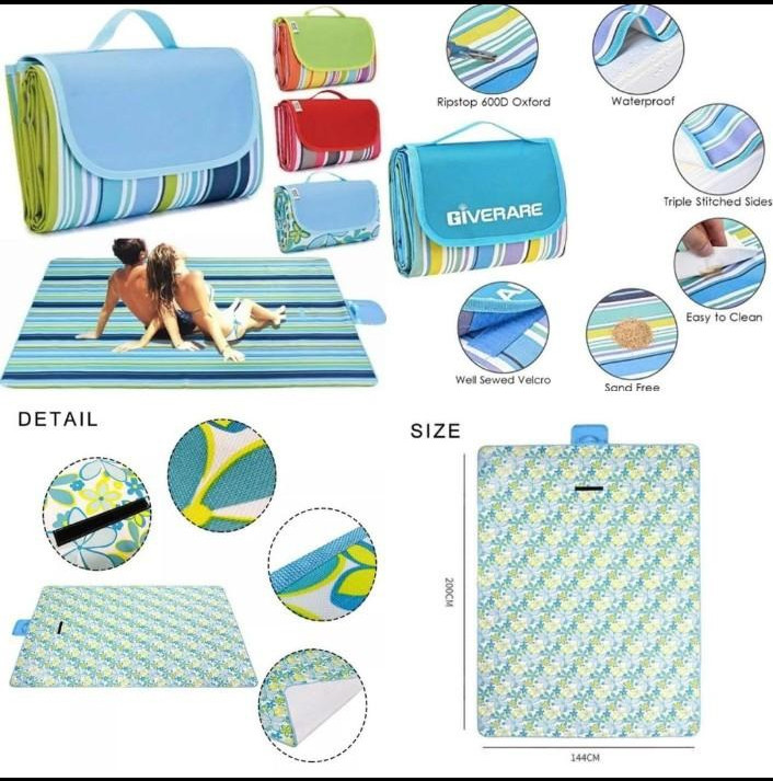 Dotted Polyester Foldable Waterproof Picnic Mat