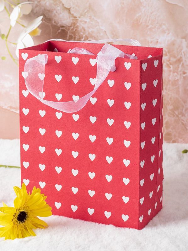 Customised Kraft Paper Printed Gift Bag, Handle Type : Ribbon Handles