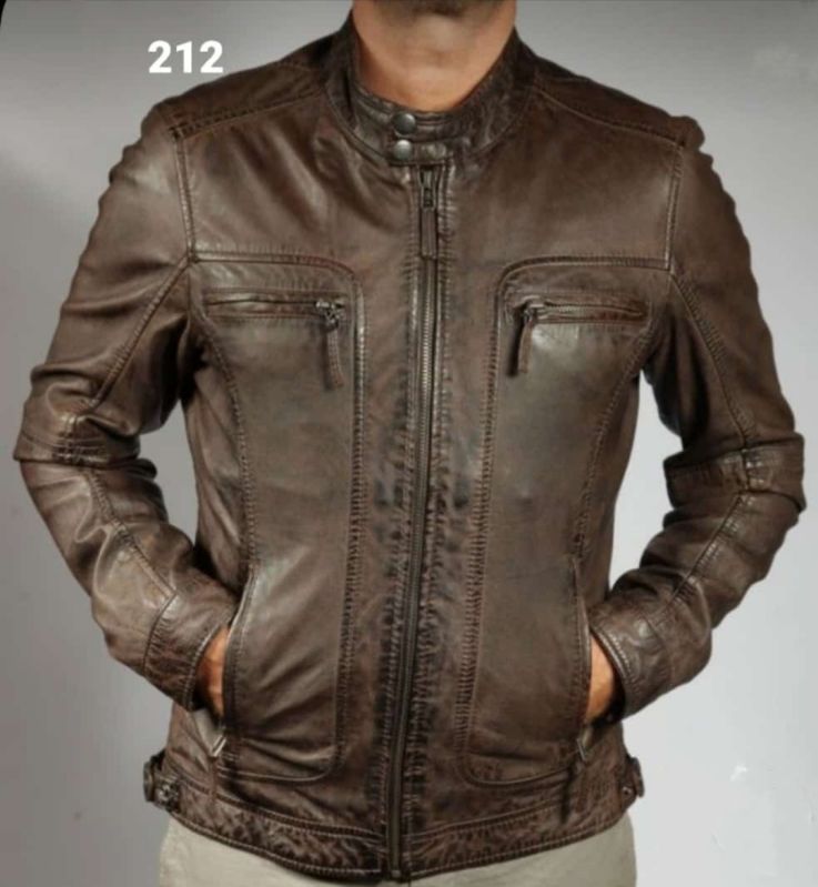 Dark Brown Mens Leather Jacket