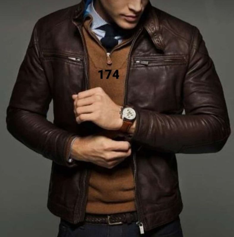 Glamourist Plain Mens Waterproof Leather Jacket, Sleeve Type : Full Sleeves