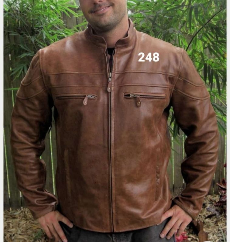 Glamourist Plain Premium Mens Leather Jacket, Sleeve Type : Full Sleeves
