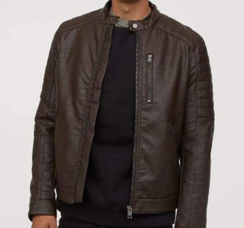 Regular Fit Mens leather Jacket