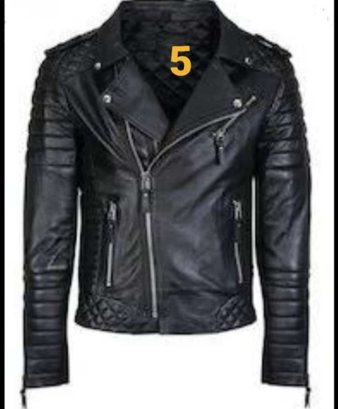 Glamourist Plain Stylish Mens Leather Jacket, Sleeve Type : Full Sleeves
