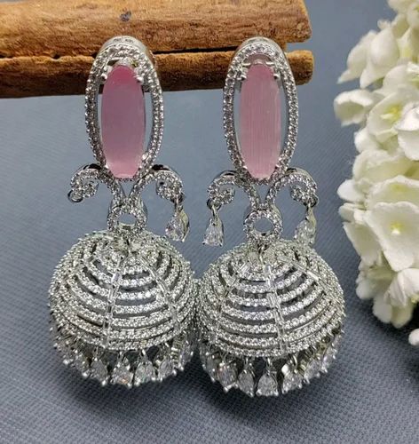 American Diamond Jhumka Earrings