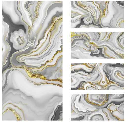 Artificial Grey Gold Golden Series Ceramic Wall Tile