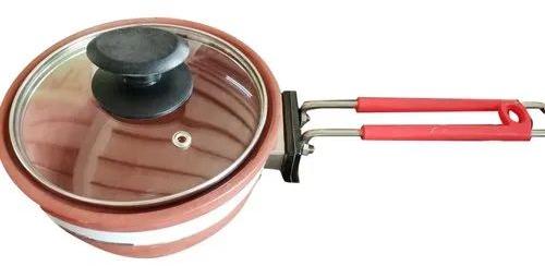 Plain 1.5 Litre Clay Frypan, Handel Material : Stainless Steel