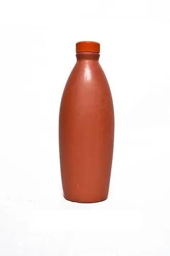 900ml Clay Water Bottle, Shape : Round