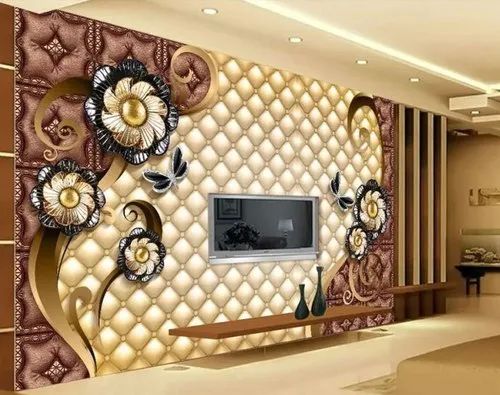 Multicolor 3D Living Room Wallpaper for Decoration