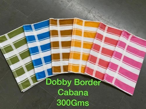 Striped Dobby Border Cotton Towels, Technics : Machine Made