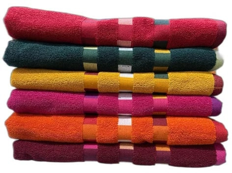 Cotton Hotel Striped Bath Towels, Technics : Machine Made