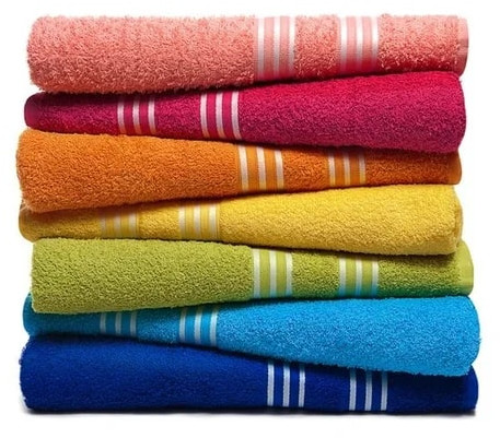 Striped Rectangle Cotton Towels, Technics : Machine Made