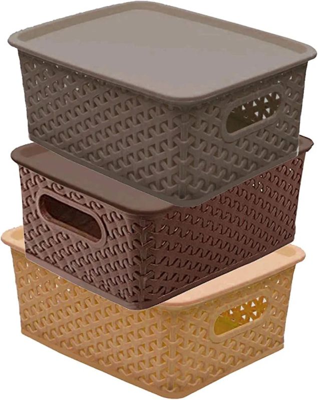 Plastic Polished Multipurpose Storage Basket for Home, Malls
