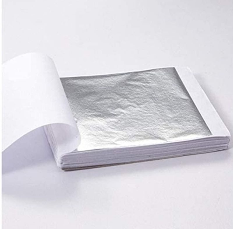 GSWC 3x5 Inch Edible Silver Leaf for Cakes, Bakers, Facial, Sweets