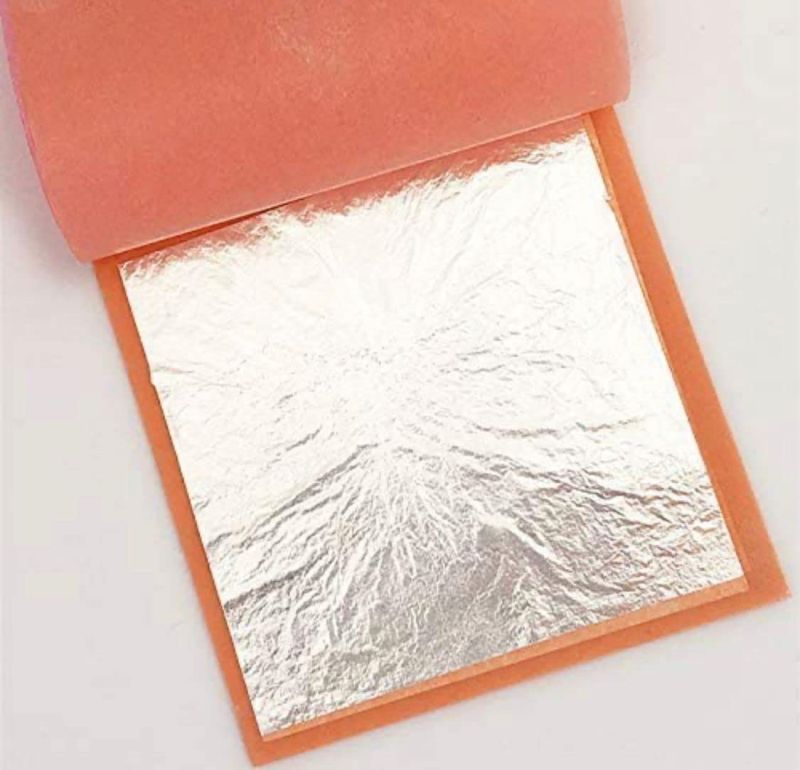 GSWC 4x6 Inch Edible Silver Leaf for Sweets, Pan, Face Pack