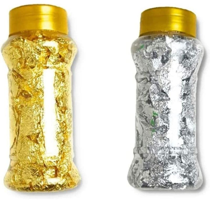 GSWC Gold Silver Foil Flakes, Packaging Type : Plastic Bottle