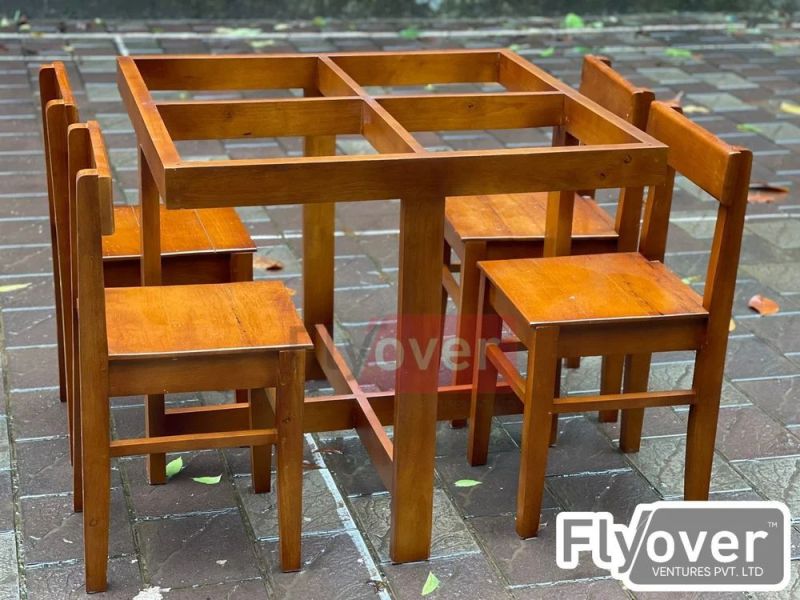 4 Seater Wood Dining Table Set
