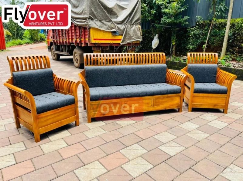 5 Seater Wooden Sofa Set for Home Furniture