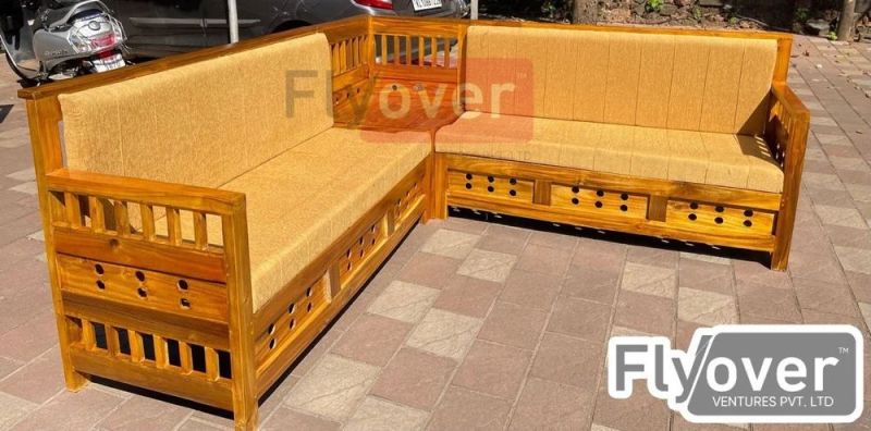 6 Seater Wooden Sofa Set for Home Furniture