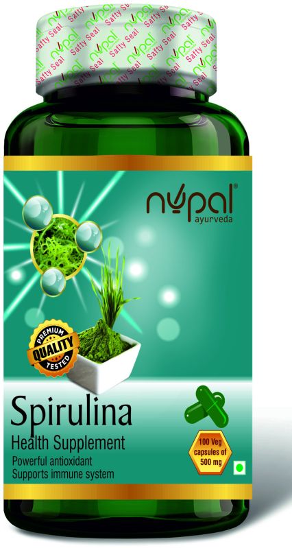 Nupal Spirulina Capsule For Supplement Diet, Vitamin D3 Defecency, Skin Care