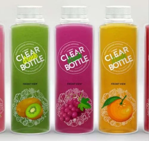 Clear Drink Bottle Label Packaging Sticker